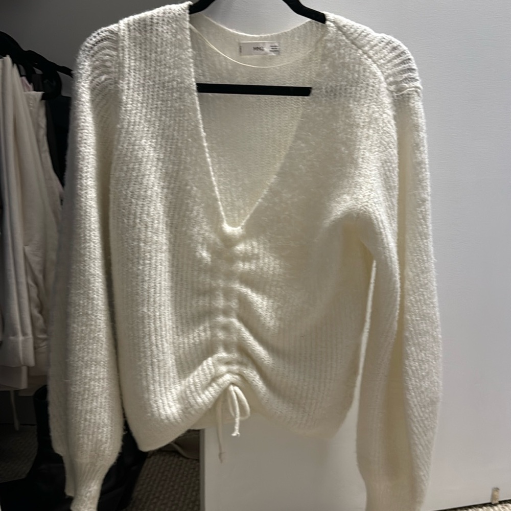 [DONATING 3/16] Mango front tie sweater